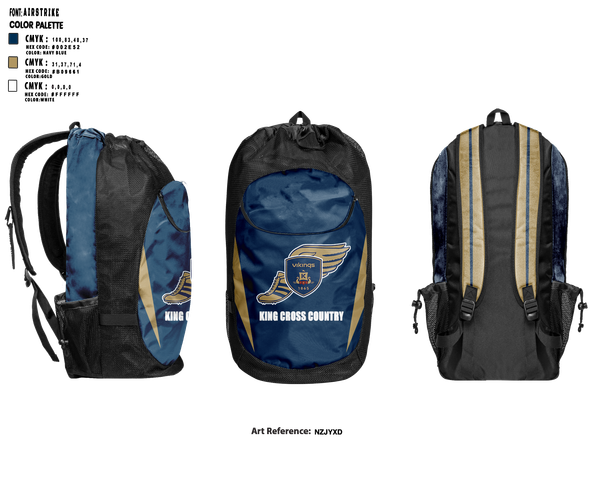Gear Bag, King School Cross Country, Cross Country, Teamtime, Team time, sublimation, custom sports apparel, team uniforms, spirit wear, spiritwear, sports uniforms, custom shirts, team store, custom team store, fundraiser sports, apparel fundraiser