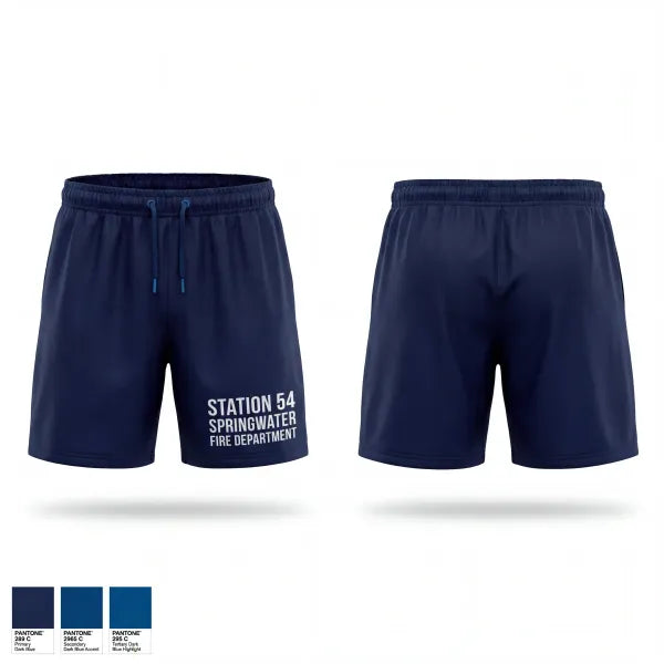 Athletic Shorts With Pockets, Station 54 Springwater Fire Department, Fire Department, Teamtime, Team time, sublimation, custom sports apparel, team uniforms, spirit wear, spiritwear, sports uniforms, custom shirts, team store, custom team store, fundraiser sports, apparel fundraiser