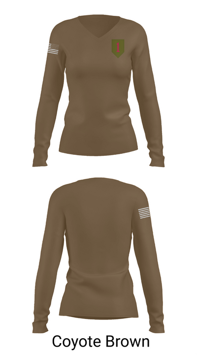 1st Infantry Division 14744110 Women's Long Sleeve V-neck Shirt - 17