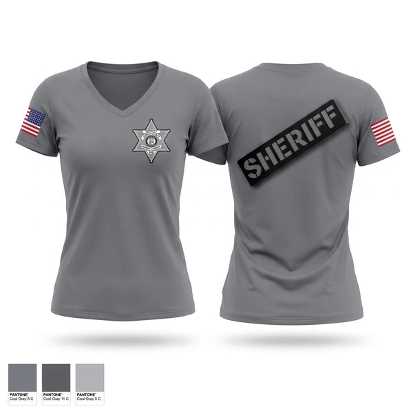 Womens Short Sleeve Vneck Shirt, Dunklin County Sheriff’s Office, Police, Teamtime, Team time, sublimation, custom sports apparel, team uniforms, spirit wear, spiritwear, sports uniforms, custom shirts, team store, custom team store, fundraiser sports, apparel fundraiser