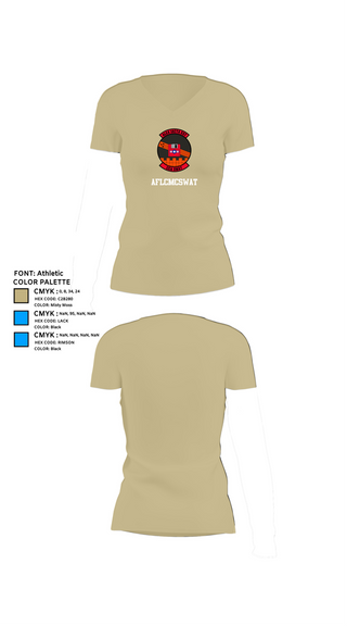 Womens Short Sleeve Vneck Shirt, AFLCMCSWAT, , Teamtime, Team time, sublimation, custom sports apparel, team uniforms, spirit wear, spiritwear, sports uniforms, custom shirts, team store, custom team store, fundraiser sports, apparel fundraiser