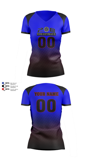 Womens Short Sleeve Vneck Shirt, 208 Volleyball Club, Women's Volleyball, Teamtime, Team time, sublimation, custom sports apparel, team uniforms, spirit wear, spiritwear, sports uniforms, custom shirts, team store, custom team store, fundraiser sports, apparel fundraiser