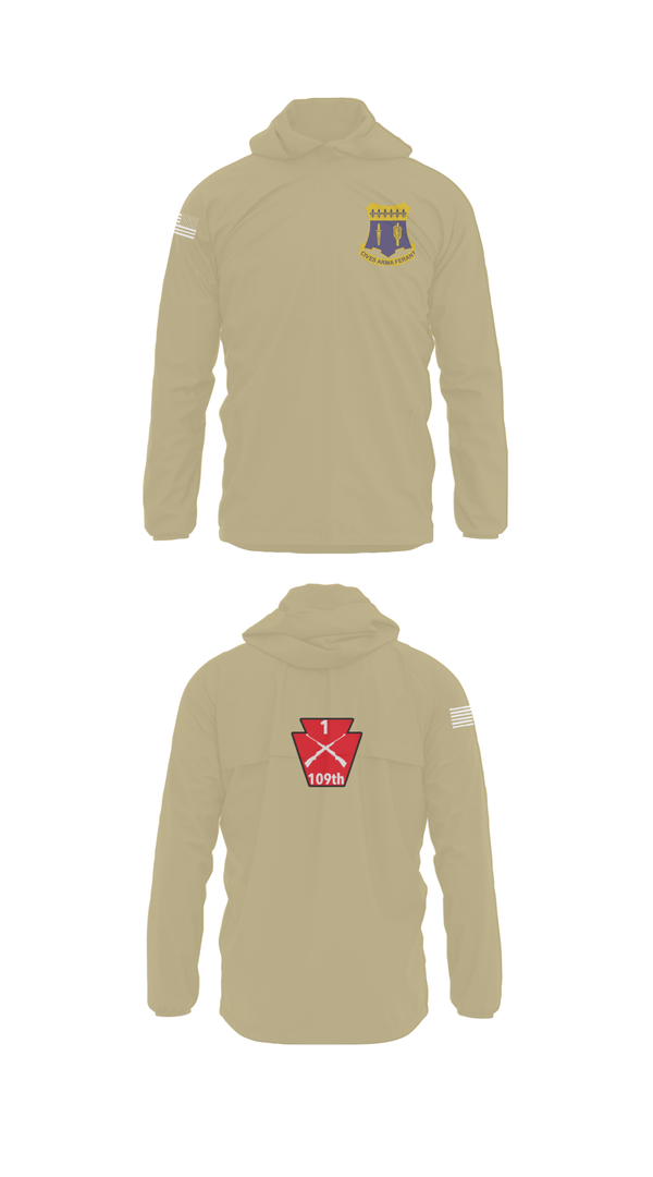 Windbreaker, A co 1/109, National Guard, Teamtime, Team time, sublimation, custom sports apparel, team uniforms, spirit wear, spiritwear, sports uniforms, custom shirts, team store, custom team store, fundraiser sports, apparel fundraiser