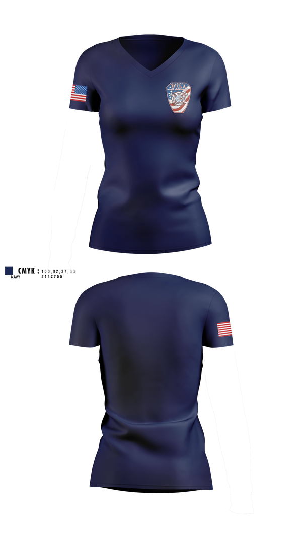 Hill Fire Department Women's Short Sleeve V-neck Shirt - 12