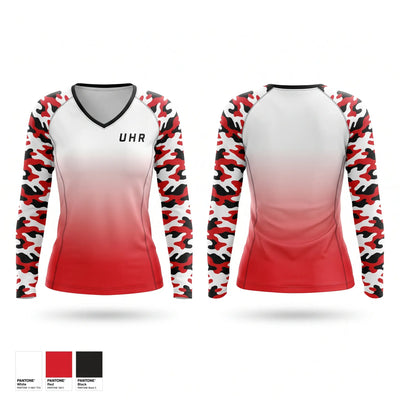 U H R Women's Long Sleeve V-neck Shirt - 1
