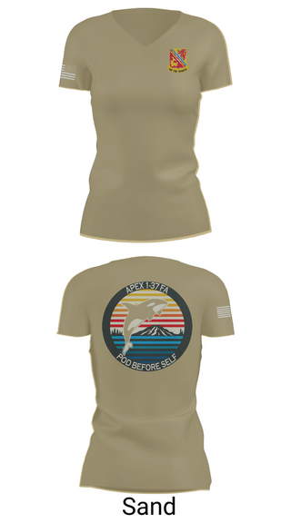 Womens Short Sleeve Vneck Shirt, A BTRY, 1-37FAR, , Teamtime, Team time, sublimation, custom sports apparel, team uniforms, spirit wear, spiritwear, sports uniforms, custom shirts, team store, custom team store, fundraiser sports, apparel fundraiser
