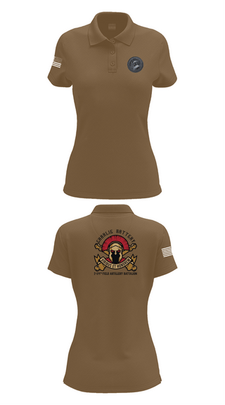 Womens Short Sleeve Performance Polo, Charlie Battery 2-114th FA, , Teamtime, Team time, sublimation, custom sports apparel, team uniforms, spirit wear, spiritwear, sports uniforms, custom shirts, team store, custom team store, fundraiser sports, apparel fundraiser