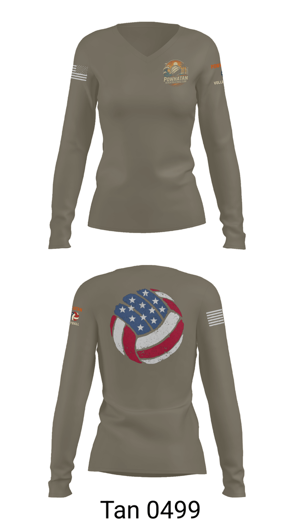Womens Long Sleeve Vneck Shirt, VB, Women's Volleyball, Teamtime, Team time, sublimation, custom sports apparel, team uniforms, spirit wear, spiritwear, sports uniforms, custom shirts, team store, custom team store, fundraiser sports, apparel fundraiser