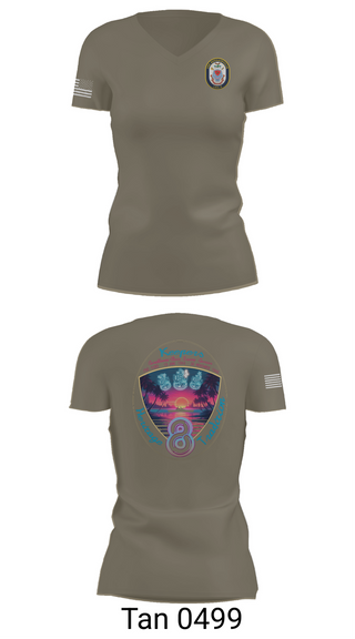 Womens Short Sleeve Vneck Shirt, USS Bougainville CPO, , Teamtime, Team time, sublimation, custom sports apparel, team uniforms, spirit wear, spiritwear, sports uniforms, custom shirts, team store, custom team store, fundraiser sports, apparel fundraiser