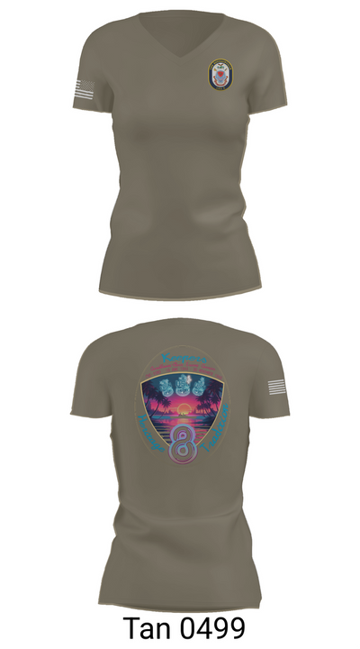 USS Bougainville CPO 89131174 Women's Short Sleeve V-neck Shirt - 65