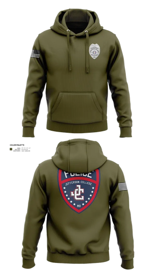 Hoodie, Jefferson College Police Department, Police, Teamtime, Team time, sublimation, custom sports apparel, team uniforms, spirit wear, spiritwear, sports uniforms, custom shirts, team store, custom team store, fundraiser sports, apparel fundraiser