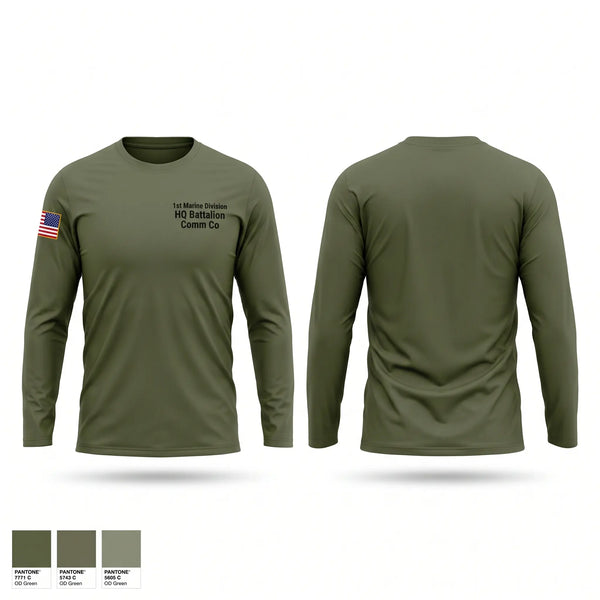 Long Sleeve Performance Shirt, 1st Marine Division HQ Battalion Comm Co, Marines, Teamtime, Team time, sublimation, custom sports apparel, team uniforms, spirit wear, spiritwear, sports uniforms, custom shirts, team store, custom team store, fundraiser sports, apparel fundraiser