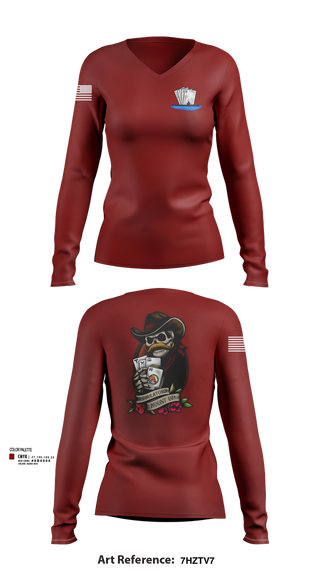 Womens Long Sleeve Vneck Shirt, USS Jefferson City, , Teamtime, Team time, sublimation, custom sports apparel, team uniforms, spirit wear, spiritwear, sports uniforms, custom shirts, team store, custom team store, fundraiser sports, apparel fundraiser