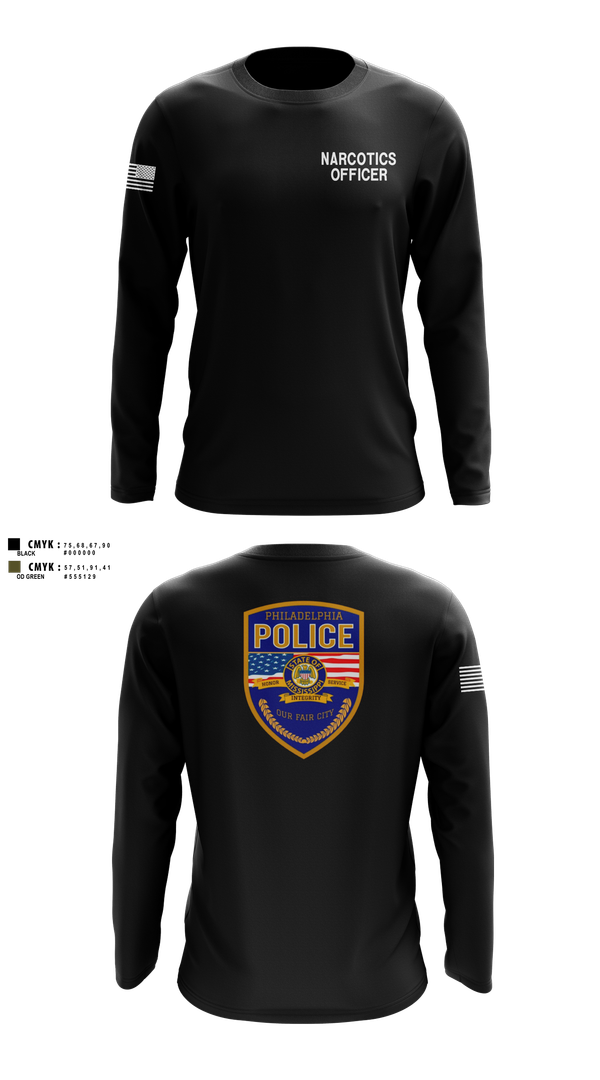 Long Sleeve Performance Shirt, Philadelphia police narcotics, Police, Teamtime, Team time, sublimation, custom sports apparel, team uniforms, spirit wear, spiritwear, sports uniforms, custom shirts, team store, custom team store, fundraiser sports, apparel fundraiser