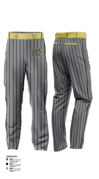 Baseball Pants, The 205 Baseball, Baseball, Teamtime, Team time, sublimation, custom sports apparel, team uniforms, spirit wear, spiritwear, sports uniforms, custom shirts, team store, custom team store, fundraiser sports, apparel fundraiser