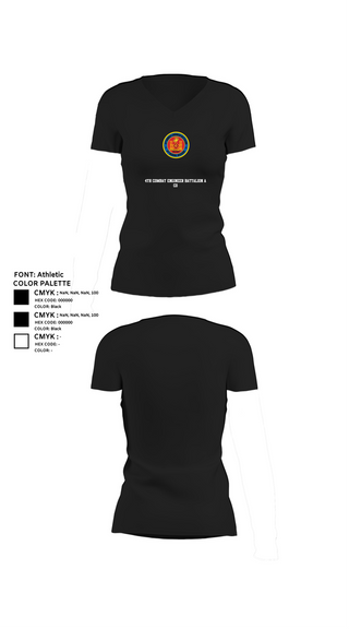 Womens Short Sleeve Vneck Shirt, 4th Combat Engineer Battalion A Co, Marines, Teamtime, Team time, sublimation, custom sports apparel, team uniforms, spirit wear, spiritwear, sports uniforms, custom shirts, team store, custom team store, fundraiser sports, apparel fundraiser