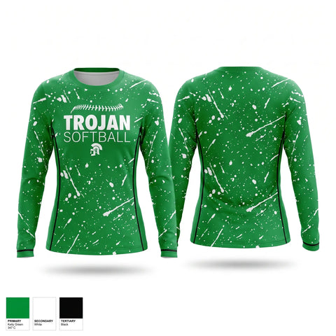 Long Sleeve Performance Shirt, New Castle Trojans, Softball, Teamtime, Team time, sublimation, custom sports apparel, team uniforms, spirit wear, spiritwear, sports uniforms, custom shirts, team store, custom team store, fundraiser sports, apparel fundraiser