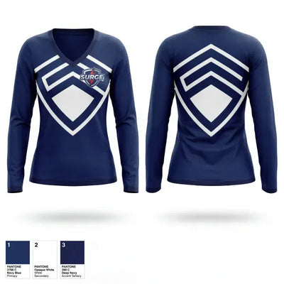 Fountain Valley Pony Baseball 79208802 Women's Long Sleeve V-neck Shirt - 1