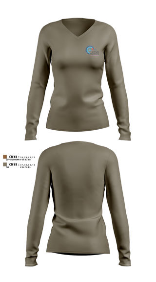 Womens Long Sleeve Vneck Shirt, Climate Solutions Air conditioning & Refrigeration LLC, , Teamtime, Team time, sublimation, custom sports apparel, team uniforms, spirit wear, spiritwear, sports uniforms, custom shirts, team store, custom team store, fundraiser sports, apparel fundraiser