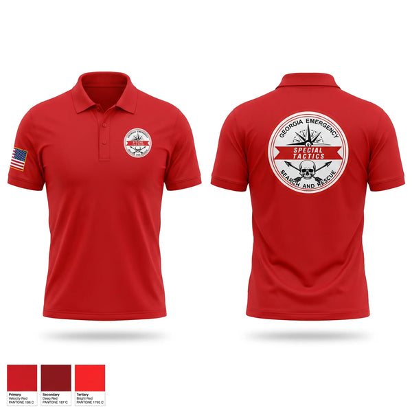 Short Sleeve Performance Polo, Georgia emergency search and rescue, EMS/EMT, Teamtime, Team time, sublimation, custom sports apparel, team uniforms, spirit wear, spiritwear, sports uniforms, custom shirts, team store, custom team store, fundraiser sports, apparel fundraiser