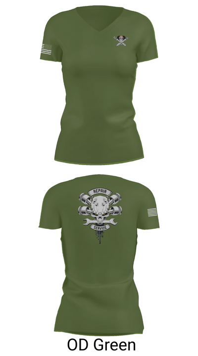1-320th FAR FOX CO 66582202 Women's Short Sleeve V-neck Shirt - 48