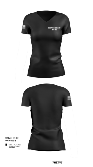 Womens Short Sleeve Vneck Shirt, Hampton sheriff office, , Teamtime, Team time, sublimation, custom sports apparel, team uniforms, spirit wear, spiritwear, sports uniforms, custom shirts, team store, custom team store, fundraiser sports, apparel fundraiser