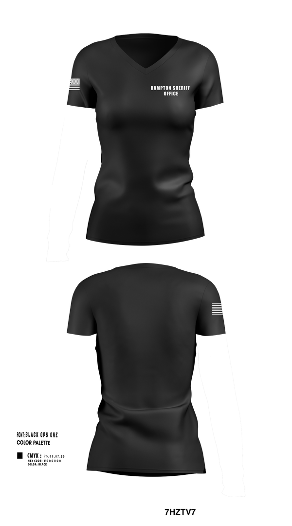 Womens Short Sleeve Vneck Shirt, Hampton sheriff office, , Teamtime, Team time, sublimation, custom sports apparel, team uniforms, spirit wear, spiritwear, sports uniforms, custom shirts, team store, custom team store, fundraiser sports, apparel fundraiser