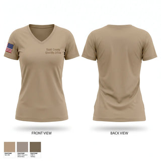 Womens Short Sleeve Vneck Shirt, Scott County Sheriff's Office, Police, Teamtime, Team time, sublimation, custom sports apparel, team uniforms, spirit wear, spiritwear, sports uniforms, custom shirts, team store, custom team store, fundraiser sports, apparel fundraiser
