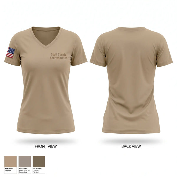 Womens Short Sleeve Vneck Shirt, Scott County Sheriff's Office, Police, Teamtime, Team time, sublimation, custom sports apparel, team uniforms, spirit wear, spiritwear, sports uniforms, custom shirts, team store, custom team store, fundraiser sports, apparel fundraiser