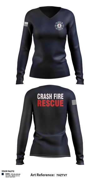 Womens Long Sleeve Vneck Shirt, Inteligencia San Juan, Fire Department, Teamtime, Team time, sublimation, custom sports apparel, team uniforms, spirit wear, spiritwear, sports uniforms, custom shirts, team store, custom team store, fundraiser sports, apparel fundraiser
