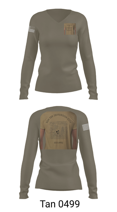 Jefferson City 36022409 Women's Long Sleeve V-neck Shirt - 73