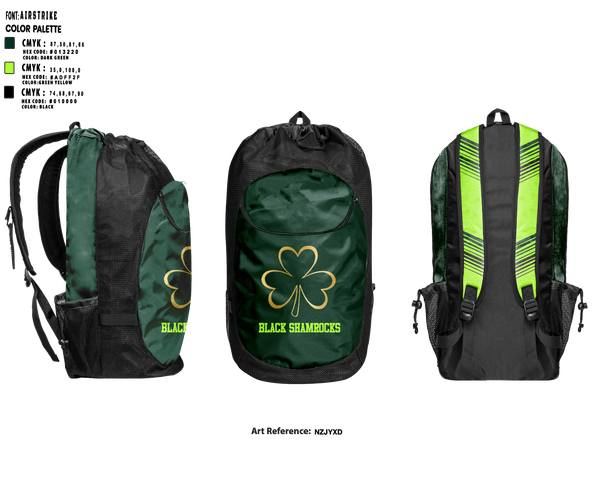 Gear Bag, Black Shamrocks, , Teamtime, Team time, sublimation, custom sports apparel, team uniforms, spirit wear, spiritwear, sports uniforms, custom shirts, team store, custom team store, fundraiser sports, apparel fundraiser