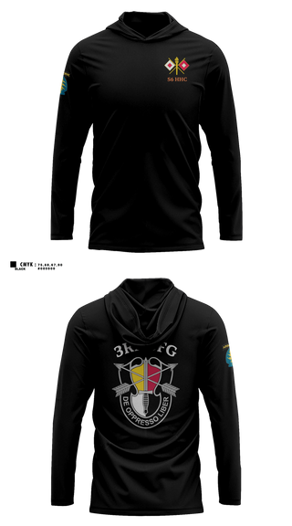Long Sleeve hooded sunshirt, S6 HHC 3SFG(A), Army, Teamtime, Team time, sublimation, custom sports apparel, team uniforms, spirit wear, spiritwear, sports uniforms, custom shirts, team store, custom team store, fundraiser sports, apparel fundraiser