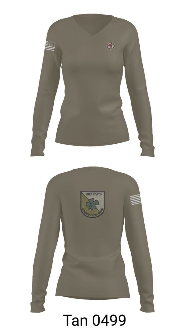 Womens Long Sleeve Vneck Shirt, 887 esfs, Air Force, Teamtime, Team time, sublimation, custom sports apparel, team uniforms, spirit wear, spiritwear, sports uniforms, custom shirts, team store, custom team store, fundraiser sports, apparel fundraiser