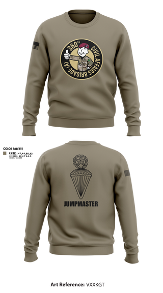 Crew Neck Sweatshirt, 360 CA BDE (Airborne), Army, Teamtime, Team time, sublimation, custom sports apparel, team uniforms, spirit wear, spiritwear, sports uniforms, custom shirts, team store, custom team store, fundraiser sports, apparel fundraiser