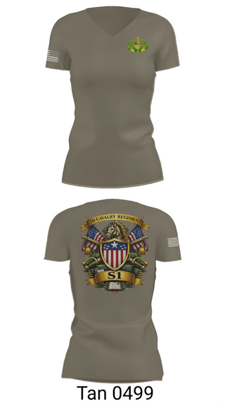 Womens Short Sleeve Vneck Shirt, 3d Regiment Cavalry, Army, Teamtime, Team time, sublimation, custom sports apparel, team uniforms, spirit wear, spiritwear, sports uniforms, custom shirts, team store, custom team store, fundraiser sports, apparel fundraiser