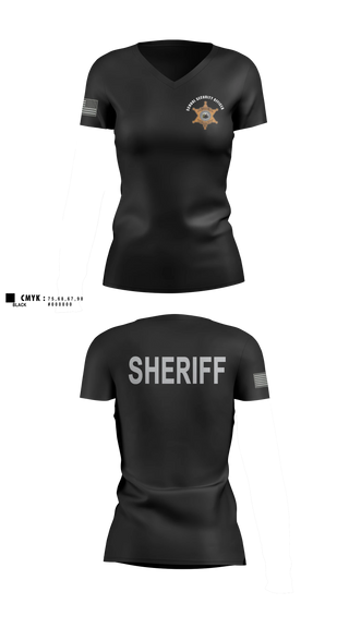 Womens Short Sleeve Vneck Shirt, Jefferson County Sheriff SSO, Police, Teamtime, Team time, sublimation, custom sports apparel, team uniforms, spirit wear, spiritwear, sports uniforms, custom shirts, team store, custom team store, fundraiser sports, apparel fundraiser