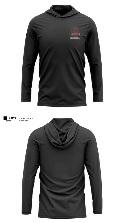 Leicester High School Basketball 1950445 Long Sleeve Performance Shirt with hood - 6