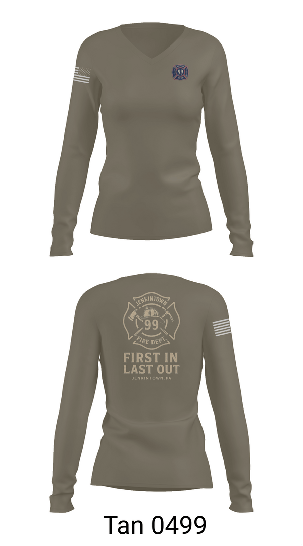 Womens Long Sleeve Vneck Shirt, Jenkintown Fire Department, Fire Department, Teamtime, Team time, sublimation, custom sports apparel, team uniforms, spirit wear, spiritwear, sports uniforms, custom shirts, team store, custom team store, fundraiser sports, apparel fundraiser