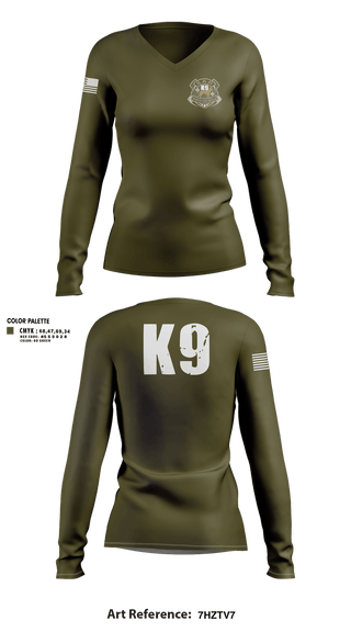 Womens Long Sleeve Vneck Shirt, SAR K9, EMS/EMT, Teamtime, Team time, sublimation, custom sports apparel, team uniforms, spirit wear, spiritwear, sports uniforms, custom shirts, team store, custom team store, fundraiser sports, apparel fundraiser