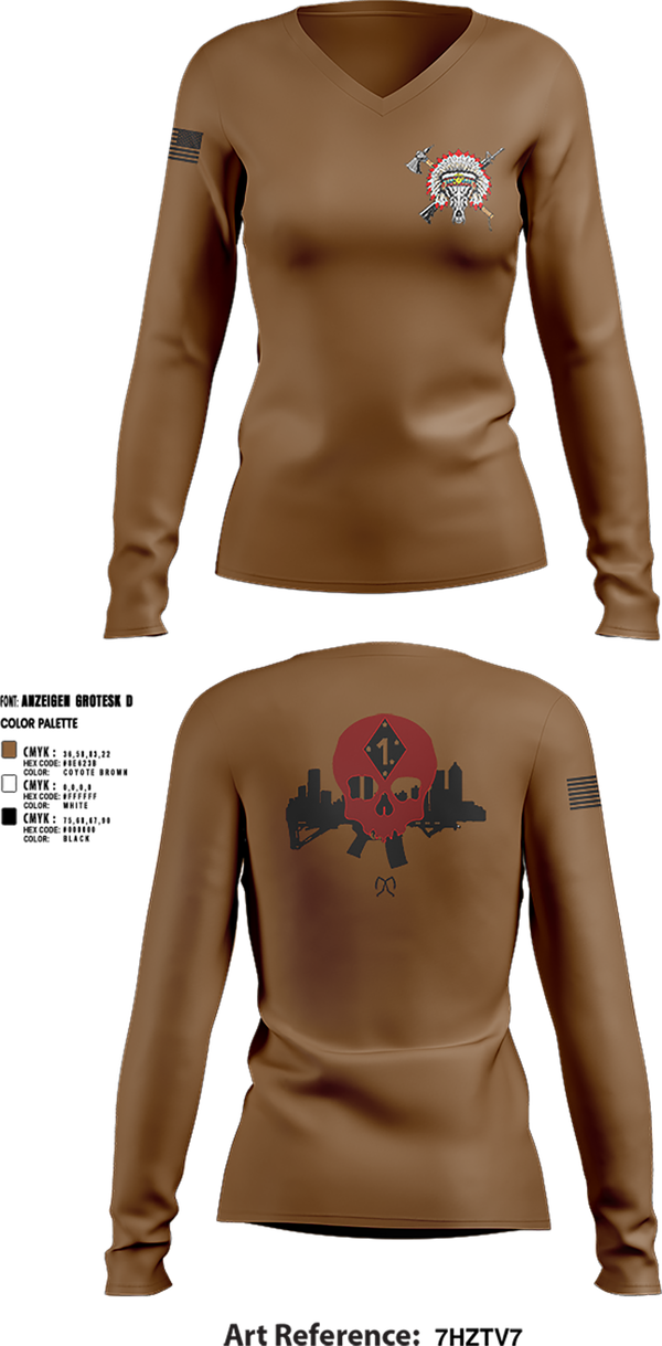 Womens Long Sleeve Vneck Shirt, Blackfoot, , Teamtime, Team time, sublimation, custom sports apparel, team uniforms, spirit wear, spiritwear, sports uniforms, custom shirts, team store, custom team store, fundraiser sports, apparel fundraiser