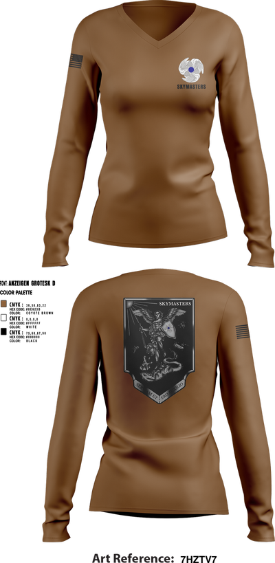 1-222 Aviation Regiment Women's Long Sleeve V-neck Shirt - 8