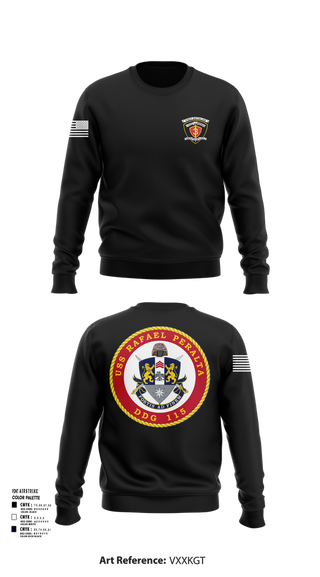Crew Neck Sweatshirt, USS Rafael Peralta DDG 115, Navy, Teamtime, Team time, sublimation, custom sports apparel, team uniforms, spirit wear, spiritwear, sports uniforms, custom shirts, team store, custom team store, fundraiser sports, apparel fundraiser