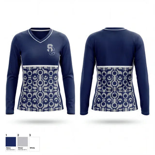 Womens Long Sleeve Vneck Shirt, Falcons, Men's Basketball, Teamtime, Team time, sublimation, custom sports apparel, team uniforms, spirit wear, spiritwear, sports uniforms, custom shirts, team store, custom team store, fundraiser sports, apparel fundraiser