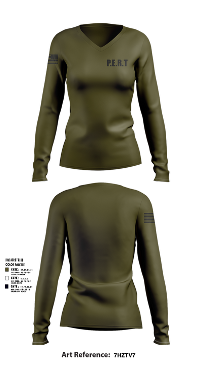 P.E.R.T 73426970 Women's Long Sleeve V-neck Shirt - 102