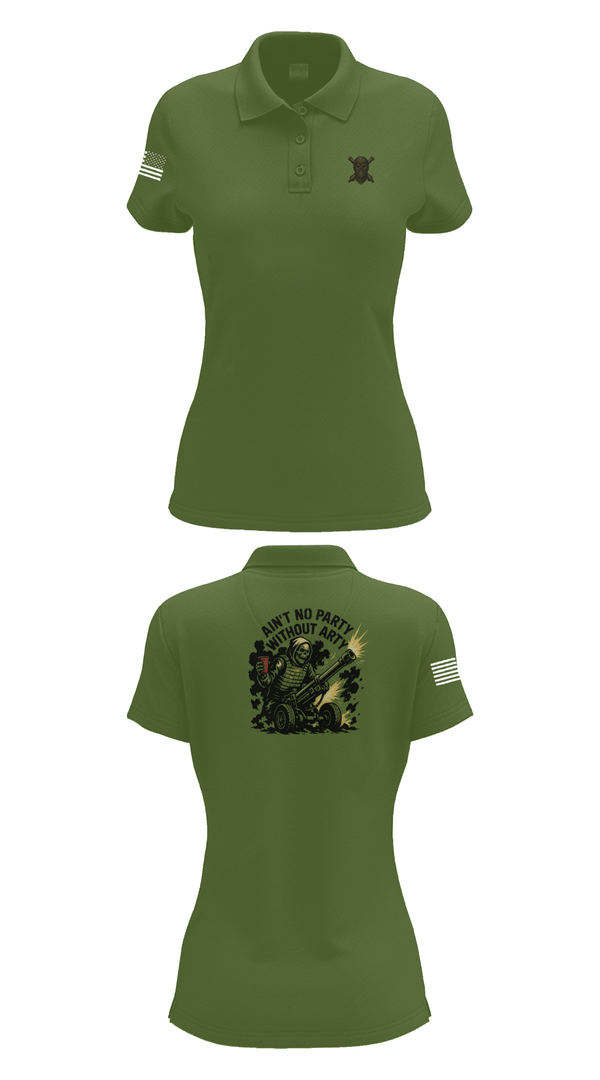 Womens Short Sleeve Performance Polo, 2/11 Hotel battery, Marines, Teamtime, Team time, sublimation, custom sports apparel, team uniforms, spirit wear, spiritwear, sports uniforms, custom shirts, team store, custom team store, fundraiser sports, apparel fundraiser