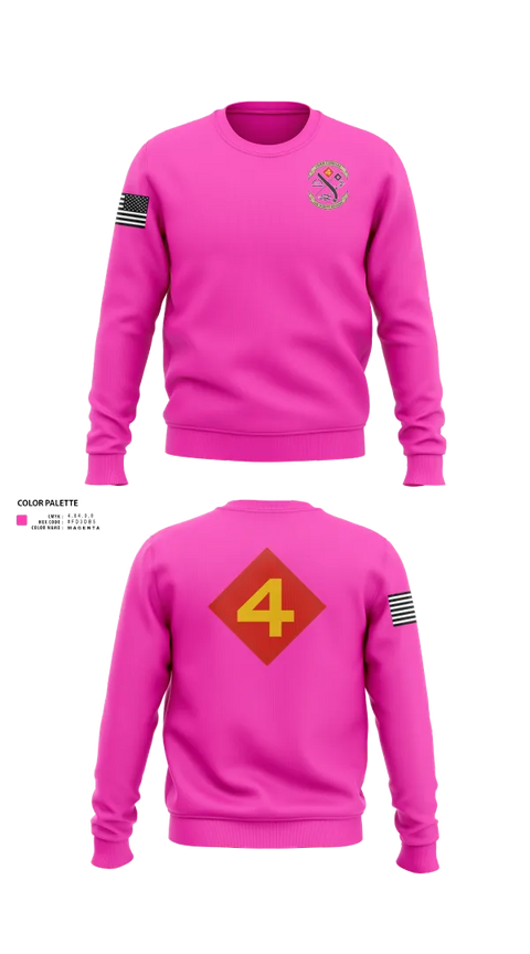Crew Neck Sweatshirt, 14th Marine regiment 4th Marine corps division, , Teamtime, Team time, sublimation, custom sports apparel, team uniforms, spirit wear, spiritwear, sports uniforms, custom shirts, team store, custom team store, fundraiser sports, apparel fundraiser