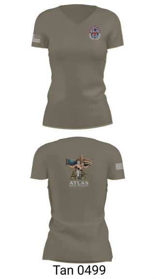 Womens Short Sleeve Vneck Shirt, Atlas Company, Army, Teamtime, Team time, sublimation, custom sports apparel, team uniforms, spirit wear, spiritwear, sports uniforms, custom shirts, team store, custom team store, fundraiser sports, apparel fundraiser