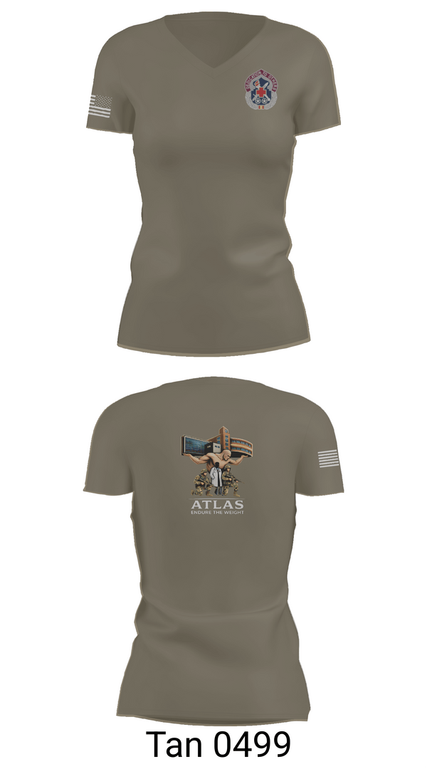 Womens Short Sleeve Vneck Shirt, Atlas Company, Army, Teamtime, Team time, sublimation, custom sports apparel, team uniforms, spirit wear, spiritwear, sports uniforms, custom shirts, team store, custom team store, fundraiser sports, apparel fundraiser