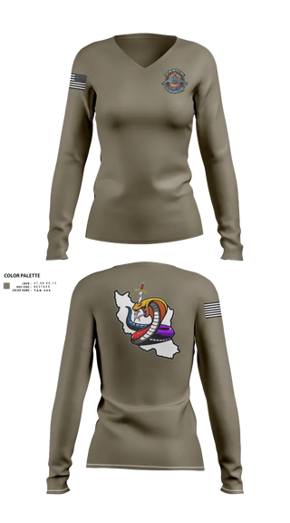 Womens Long Sleeve Vneck Shirt, Iran DCIT, Army, Teamtime, Team time, sublimation, custom sports apparel, team uniforms, spirit wear, spiritwear, sports uniforms, custom shirts, team store, custom team store, fundraiser sports, apparel fundraiser